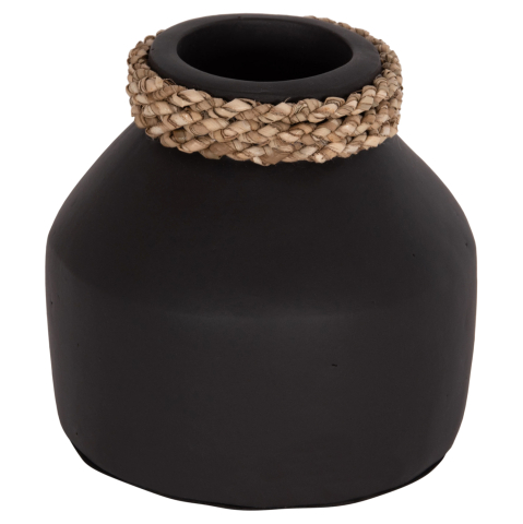 Decoratiuni - TABLE DECORATIVE VASE CAMMER HM4687.01XS TERRACOTA IN BLACK--Φ16x15Hcm.