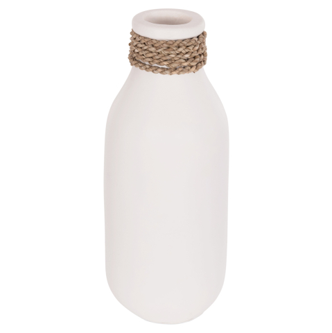 Decoratiuni - TABLE DECORATIVE VASE CAMMER HM4687.02M TERRACOTA IN WHITE--Φ13x34Hcm.