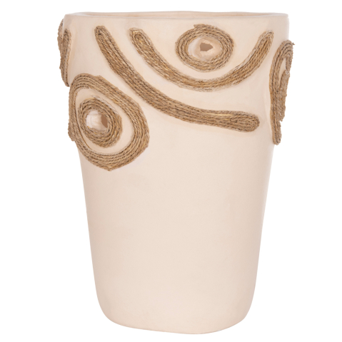 Decoratiuni pentru masa - TABLE DECORATIVE VASE DEAN HM4677.02S TERRACOTA IN CREAM WHITE--Φ19x25Hcm.