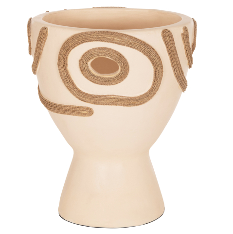Decoratiuni pentru masa - TABLE DECORATIVE VASE DEAN HM4678.02 TERRACOTA IN CREAM WHITE--Φ23x29Hcm.