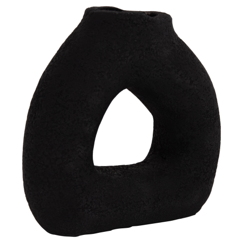 Decoratiuni - TABLE DECORATIVE VASE DECANT HM4667.01S TERRACOTA IN BLACK--17.5x6.5x17Hcm.