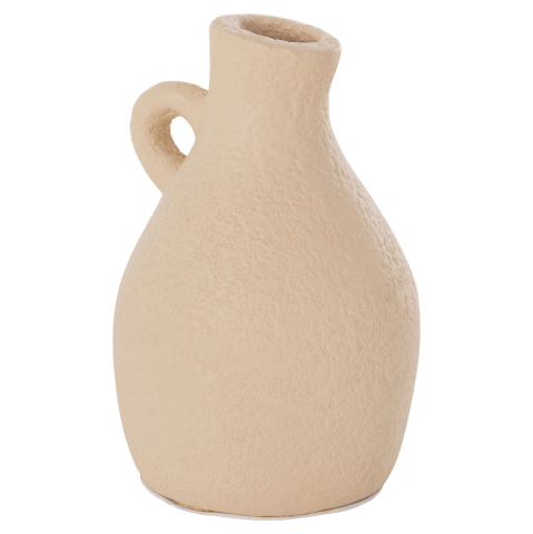 Decoratiuni - TABLE DECORATIVE VASE DECANT HM4667.02L TERRACOTA IN CREAM WHITE--Φ14x21Hcm.