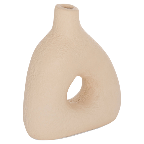 Decoratiuni - TABLE DECORATIVE VASE DECANT HM4667.02M TERRACOTA IN CREAM WHITE--17x6.5x20Hcm.