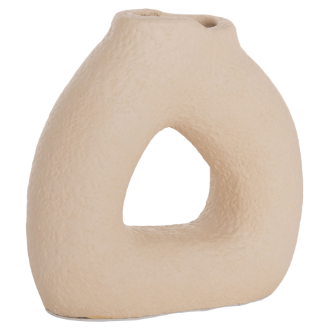 Decoratiuni - TABLE DECORATIVE VASE DECANT HM4667.02S TERRACOTA IN CREAM WHITE--17.5x6.5x17Hcm.