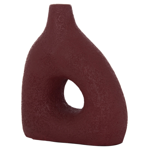 Decoratiuni - TABLE DECORATIVE VASE DECANT HM4667.06M TERRACOTA IN MAROON RED--17x6.5x20Hcm.