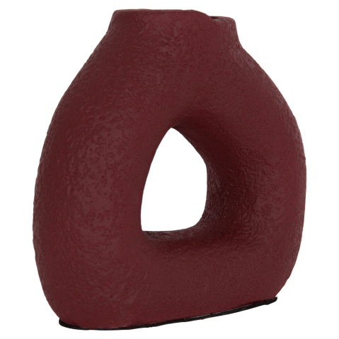 Decoratiuni - TABLE DECORATIVE VASE DECANT HM4667.06S TERRACOTA IN MAROON RED--17.5x6.5x17Hcm.
