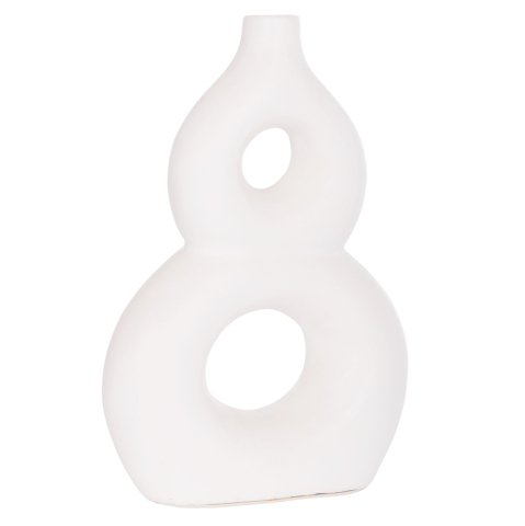 Decoratiuni - TABLE DECORATIVE VASE FIORIN HM4666.02S TERRACOTA IN WHITE--21x7.5x31Hcm.