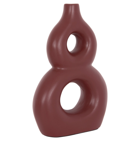 Decoratiuni - TABLE DECORATIVE VASE FIORIN HM4666.03S TERRACOTA IN MAROON RED--21x7.5x31Hcm.