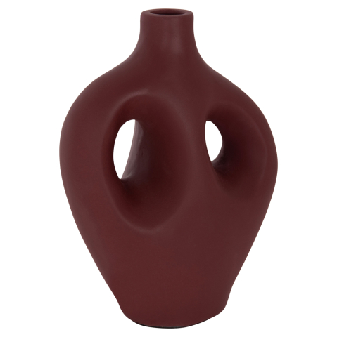 Decoratiuni - TABLE DECORATIVE VASE FLIKER HM4666.03L TERRACOTA IN MAROON RED--22.5x12x30Hcm.
