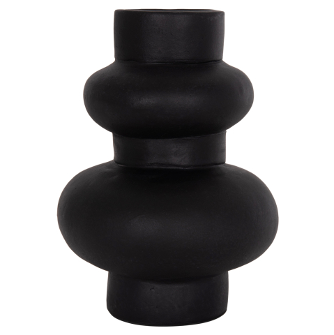 Decoratiuni - TABLE DECORATIVE VASE LEMA HM4664.01M TERRACOTA IN BLACK--Φ22x29Hcm.