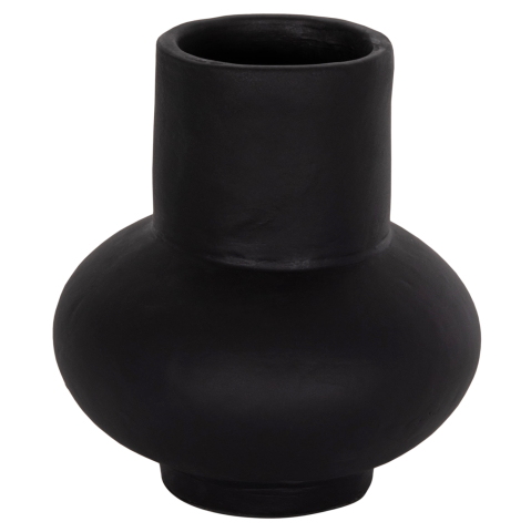 Decoratiuni - TABLE DECORATIVE VASE LEMA HM4664.01S TERRACOTA IN BLACK--Φ22x22Hcm.