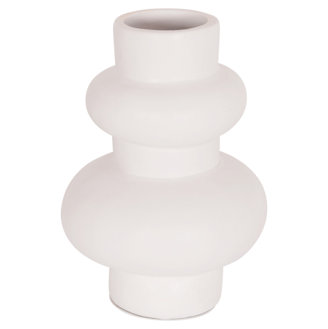 Decoratiuni - TABLE DECORATIVE VASE LEMA HM4664.02M TERRACOTA IN WHITE--Φ22x29Hcm.