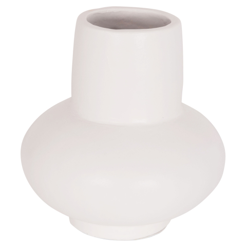 Decoratiuni - TABLE DECORATIVE VASE LEMA HM4664.02S TERRACOTA IN WHITE--Φ22x22Hcm.