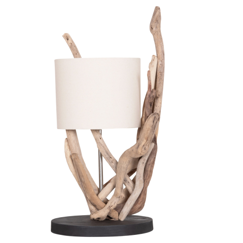 Iluminat - TABLE LAMP BRAMBLE HM4873 DRIFTWOOD and WHITE CAP Φ28x65Hcm.