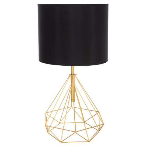 Iluminat - TABLE LAMP GEILO HM7416.12 METAL IN GOLD--BLACK PVC CAP Φ25x48.5Hcm.