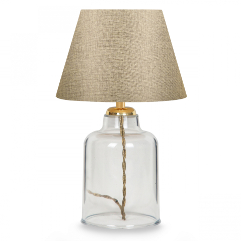 Lampi de birou - TABLE LAMP HM7583.03 GOLDEN CAP, TRANSPARENT BASE, GOLDEN PILLAR
