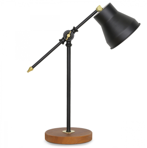 Lampi de birou - TABLE LAMP HM7584.01 LIGHT BROWN BASE, BLACK PILLAR AND ARM, BLACK CAP