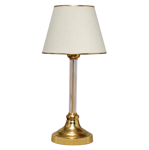 Lampi de birou - TABLE LAMP HM7591.02 GOLD BASE, TRANSPARENT PILLAR, ECRU CAP