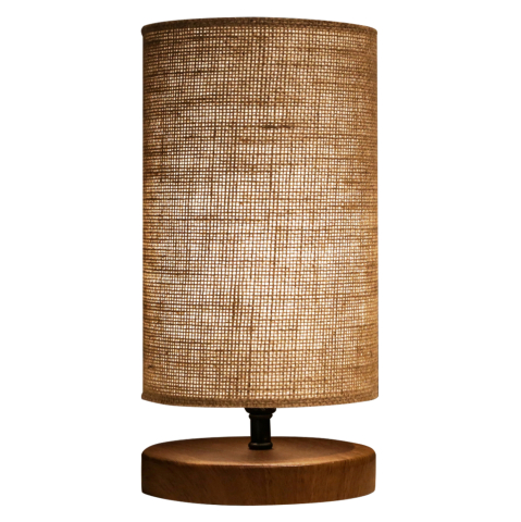 Iluminat - TABLE LAMP HM7596.01 BROWN BASE, SAND COLORED WICKER CAP