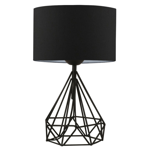 Iluminat - TABLE LAMP HM7605.01 BLACK METAL BODY, BLACK DRUM SHADE FABRIC