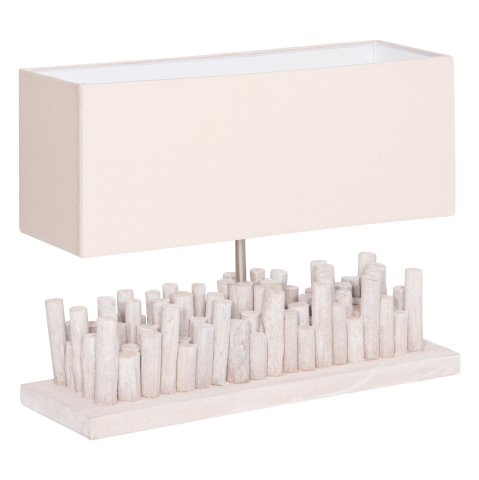 Lampi de birou - TABLE LAMP TWIGGY HM4426 DRIFTWOOD and CAP IN WHITE 50.5x16.5x40Hcm.