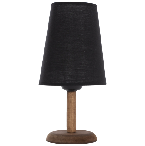 Lampi de birou - TABLE LAMP WALNUT COLOR WOOD WITH CYLINDRICAL BLACK CAP Φ15x34Hcm.HM7692.01