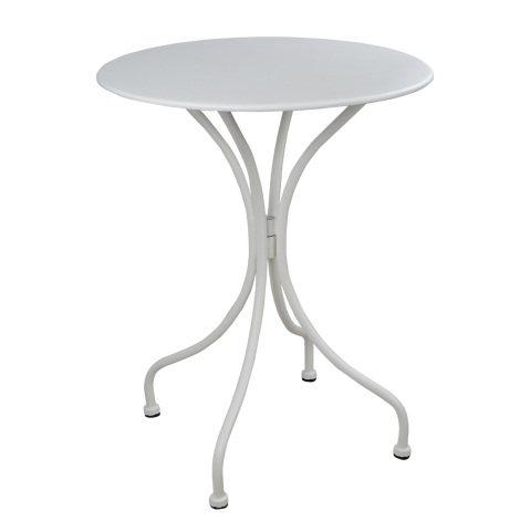 Mese - TABLE ROUND METALLIC HM5104.12 IN WHITE COLOR Φ60x72Hcm.