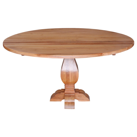 Mese - TABLE ROUND VEDU HM9464.01 TEAK WOOD CARVED LEG Φ150x78Hcm.