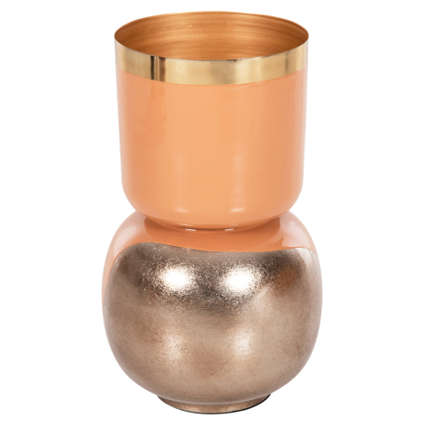 Vaze de podea - TABLE VASE LINGON HM4233.02 METAL IN SALMON-BRUSHED SILVER Φ21x37,5Hcm.