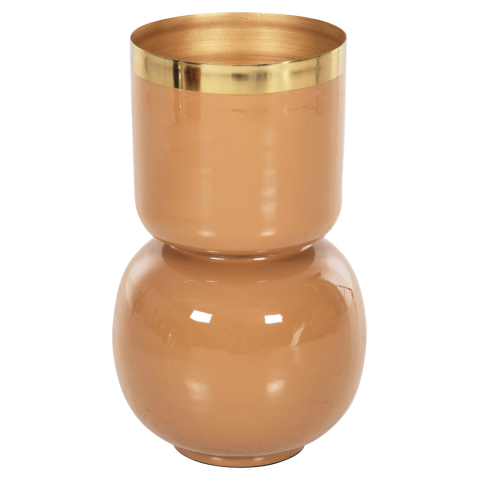 Vaze de podea - TABLE VASE LINGON HM4233.09 METAL IN SALMON-GOLD Φ21x37,5Hcm.