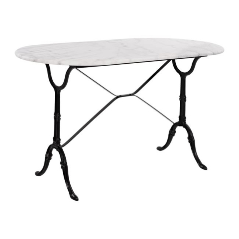 Mese - Table with base from cast iron HM440 with marble oval 120x59x72