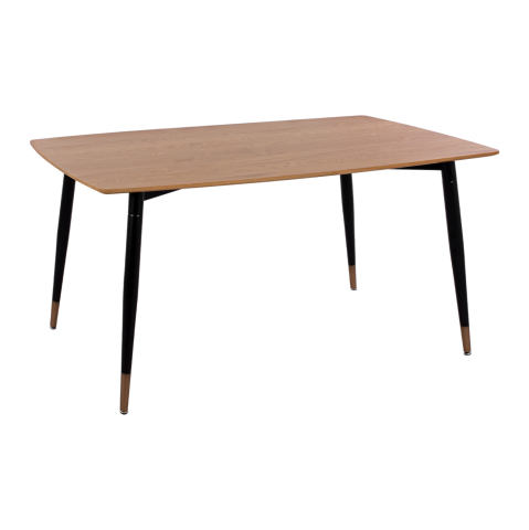 Mese - Table with natural desktop with metallic legs black matte HM8554.01 160x90x75cm