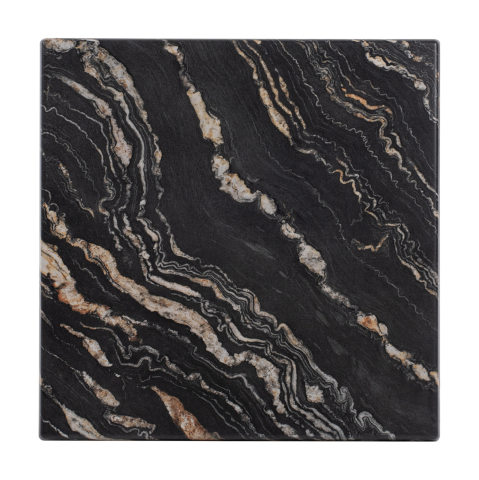70x70 - TABLETOP SQUARE 5787 WERZALIT 70X70cm BLACK GOLD MARBLE HM5230.15