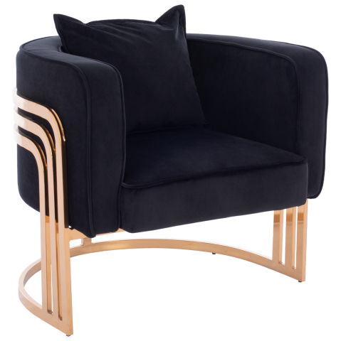 Interior - TIANA ARMCHAIR WITH GOLD METAL FRAME AND LOW BACK IN A SEMI-CIRCULAR ARRANGEMENT HM8738.04