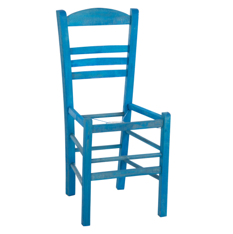 Fotolii - TRADITIONAL CHAIR JHETT HM5575.05 BEECH WOOD WITH IMPREGNATION IN BLUE-FRAME ONLY 40x42x87Hcm.