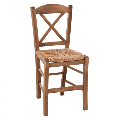 Scaune - Traditional chair with straw crossed walnut HM10371.01