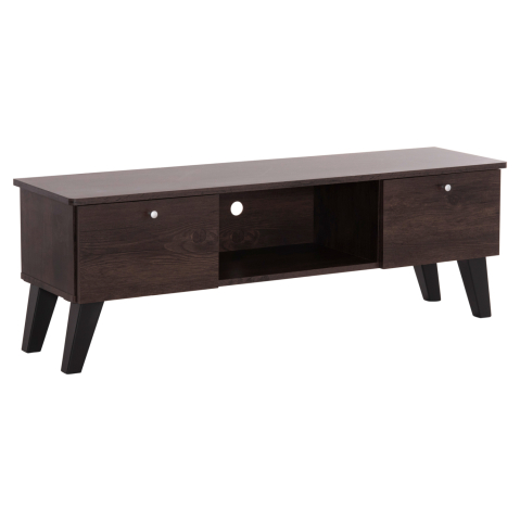 Comode TV - TV FURNITURE IREN HM2481.02 MELAMINE IN WALNUT-BLACK 120x32,5-34x41Hcm.