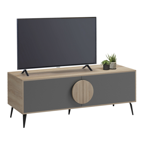 Comode TV - TV FURNITURE SAVORE HM18369.13 MELAMINE IN SONAMA/GREY 140Χ35.5Χ51Hcm.