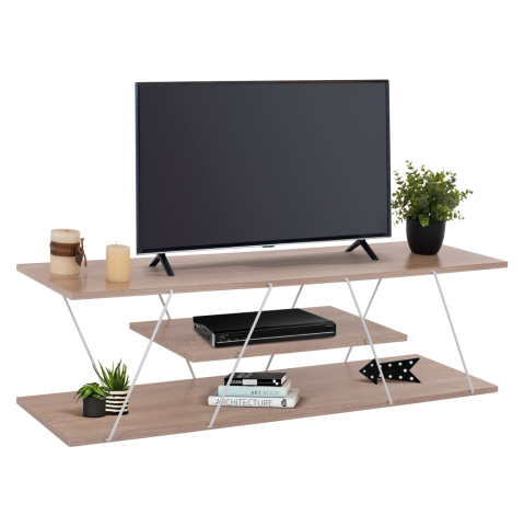 Comode TV - TV STAND TARS HM8922.14 MELAMINE SONOMA WHITE 120x32x33Hcm.