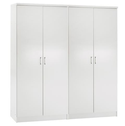Interior - TWO WARDROBES 2-LEAF JENNA HM11350.05 MELAMINE IN WHITE 160x43x181Hcm.