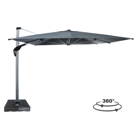 Umbrele - Baze - UMBRELLA WITH GROUND WATER BASE JAVANTE HM10723.01 ALUMINUM IN SILVER COLOR--GREY SHADE 3x4x2.86Hm