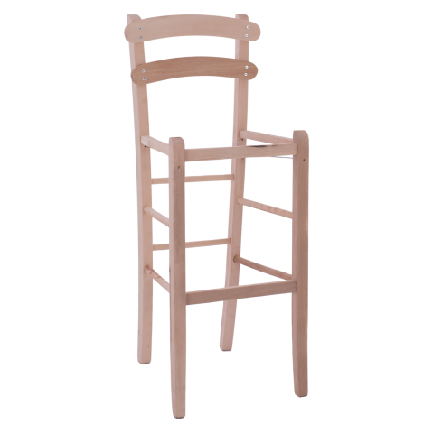 Taburete - UNPAINTED WOODEN BAR STOOL HM5579.04, NO ARMS, HIGH