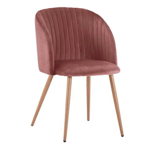 Interior - VELVET ARMCHAIR LEAH IN DUSTY PINK WITH METALLIC LEGS s HM8543.02 51x58x80 cm
