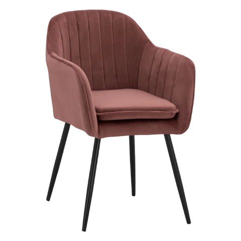 Interior - VELVET ARMCHAIR SAWYER IN DUSTY PINK WITH BLACK LEGS HM8523.12 53x60x76cm
