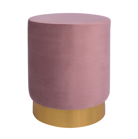 Taburete - Velvet stool Levy HM8408.02 in rotten apple color with gold base ''35x43cm