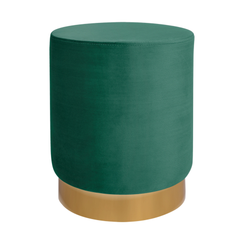 Taburete - Velvet stool Levy HM8408.03 in blue color with gold base ''35x43cm