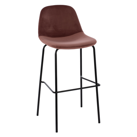 Scaune de bar - VINCENT STOOL VELVET DUSTY PINK AND METAL FRAME HM8579.12 56,5Χ47Χ106 cm.