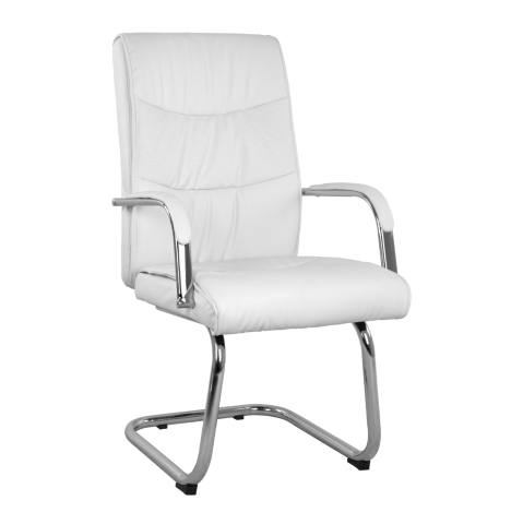 Scaune de birou - Visitor's Armchair JACOB HM1045.12 White PU with chromed base 57x73.5x96 cm
