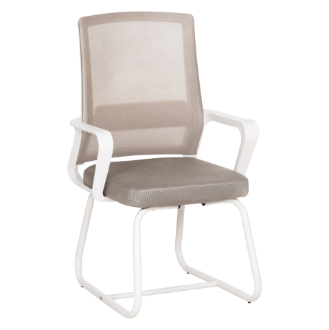 Scaune pentru vizitatori - VISITOR'S CHAIR CASTER HM1228.02 WHITE METAL/PP--LIGHT GREY MESH 58x56x93Hcm.