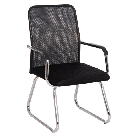 Scaune pentru vizitatori - VISITOR'S CHAIR STED HM1232.01 BLACK MESH--CHROMED LEGS/ARMS 55x59x89Hcm